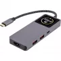 Koncentrator interfejsów USB-C InLine 35392D USB 3.2 Gen 2 Type-C host na HDMI, USB-A, USB-C 10000 Mbit/s Szary