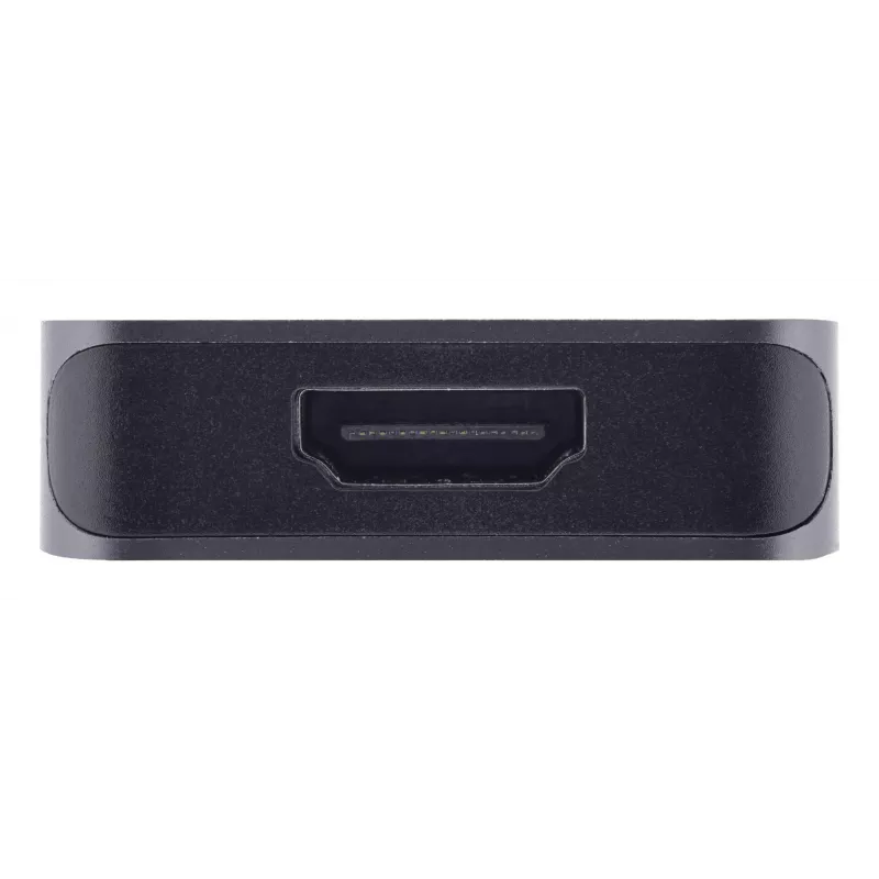 Koncentrator interfejsów USB-C InLine 35392D USB 3.2 Gen 2 Type-C host na HDMI, USB-A, USB-C 10000 Mbit/s Szary