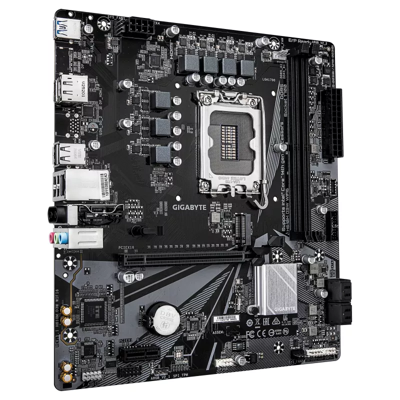 Płyta główna GIGABYTE H610M D3W WIFI6 - obsługuje procesory Intel Core 14. generacji, 5+1+1 faz VRM, do 5600MHz DDR4, 1xPCIe 3.0 M.2, Wi-Fi 6, 1GbE LAN, USB 3.2 Gen 1