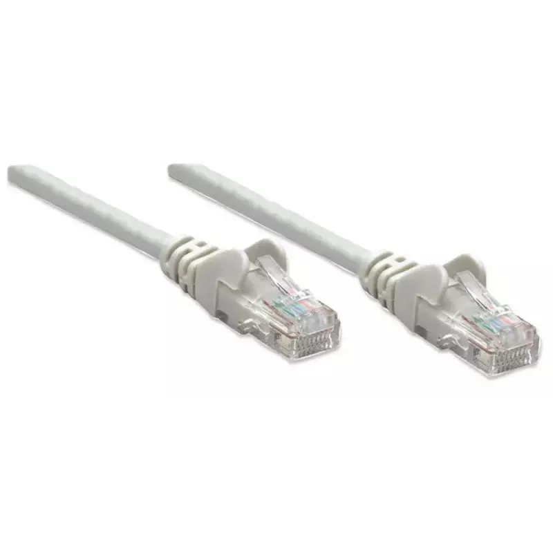 Intellinet sieciowy Patch kabel, Cat6, 3 m, szary, CCA, U/UTP, PVC, RJ45, pozłacane styki, bezzaczepowy, osłonięty, dożywotnia gwarancja