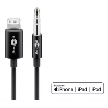 Kabel połączeniowy audio Goobay Apple Lightning 3.5 mm 1 m czarny