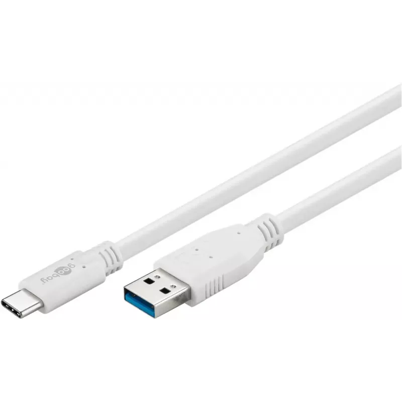 Kabel USB Goobay 67188 USB 3.2 Gen 1 1m USB C USB A Biały