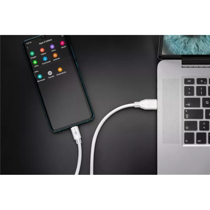 Kabel USB Goobay 67188 USB 3.2 Gen 1 1m USB C USB A Biały