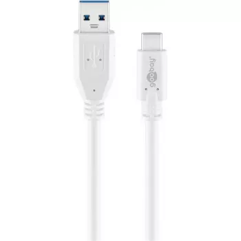 Kabel USB Goobay 67188 USB 3.2 Gen 1 1m USB C USB A Biały