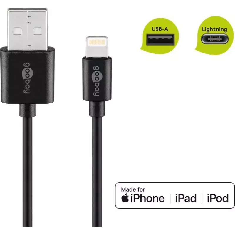 Kabel do ładowania i synchronizacji Lightning USB Goobay 72906