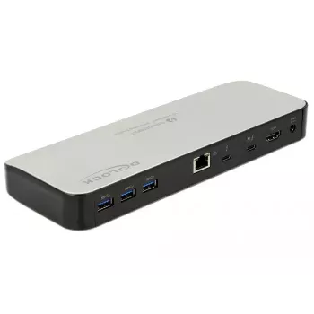 Stacja dokująca do laptopa DeLOCK 87725 przewodowa Thunderbolt 3 czarno-srebrna