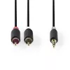Kabel audio Nedis CABW22200AT10 1m 3.5mm 2xRCA antracytowy