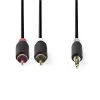 Kabel audio Nedis CABW22200AT20 2m 3.5mm 2 x RCA antracytowy