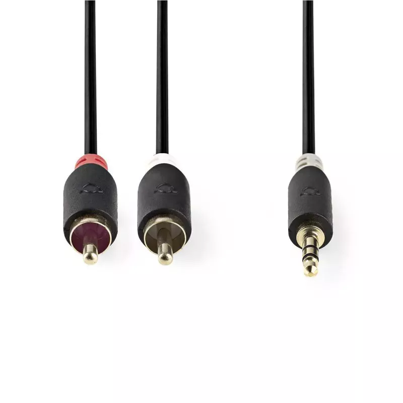 Kabel audio Nedis CABW22200AT20 2m 3.5mm 2 x RCA antracytowy