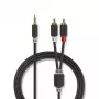 Kabel audio Nedis CABW22200AT20 2m 3.5mm 2 x RCA antracytowy