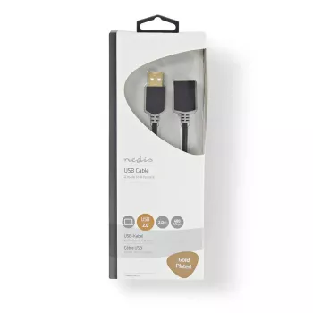 Kabel USB Nedis CCBW60010AT20 2 m USB 2.0 USB A Antracyt