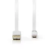 Kabel USB Nedis CCBW60500WT10 1m USB 2.0 A do Micro-USB B Biały