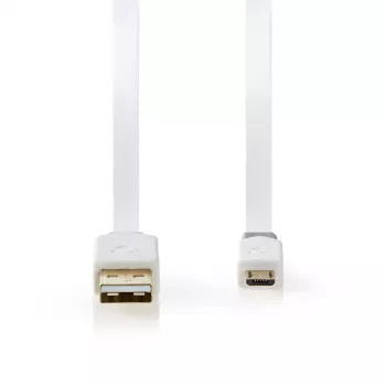 Kabel USB Nedis CCBW60500WT10 1m USB 2.0 A do Micro-USB B Biały