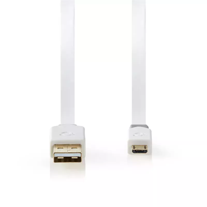 Kabel USB Nedis CCBW60500WT10 1m USB 2.0 A do Micro-USB B Biały