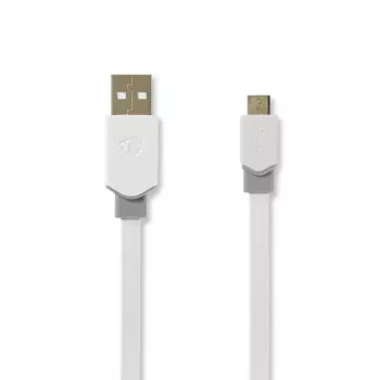 Kabel USB Nedis CCBW60500WT10 1m USB 2.0 A do Micro-USB B Biały