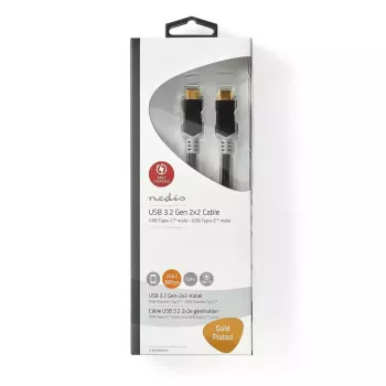 Kabel USB Nedis CCBW64020AT20 USB4 Gen 2x2 2 m USB C Czarny Srebrny