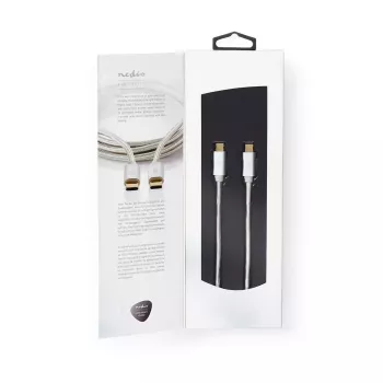 Kabel USB Nedis CCTB60700AL20 2m USB C Aluminium USB 2.0