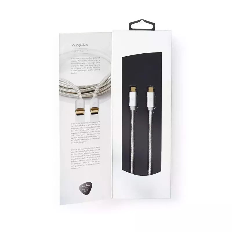 Kabel USB Nedis CCTB60700AL20 2m USB C Aluminium USB 2.0