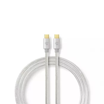 Kabel USB Nedis CCTB60700AL20 2m USB C Aluminium USB 2.0