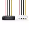 Wewnętrzny kabel zasilający Nedis CCGP73520VA015 0,15 m 2 x SATA 15-pin Molex 4-pin