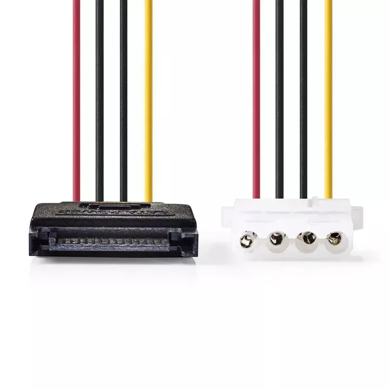Wewnętrzny kabel zasilający Nedis CCGP73520VA015 0,15 m 2 x SATA 15-pin Molex 4-pin