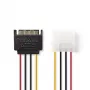 Nedis CCGP73530VA015 wewnętrzny kabel zasilający 0,15 m SATA 15-pin Molex 4-pin