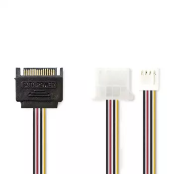 Wewnętrzny kabel zasilający Nedis CCGP73550VA015 0,15 m SATA 15-pin męski