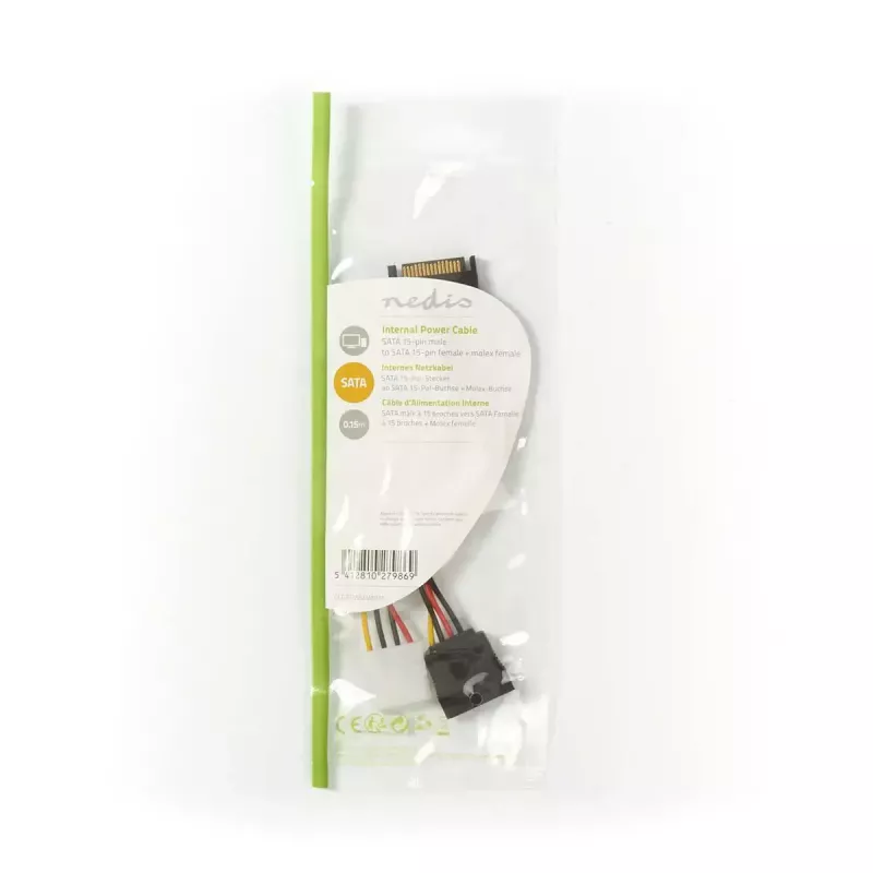 Nedis CCGP73555VA015 wewnętrzny kabel zasilający 0,15 m SATA 15-pin Molex