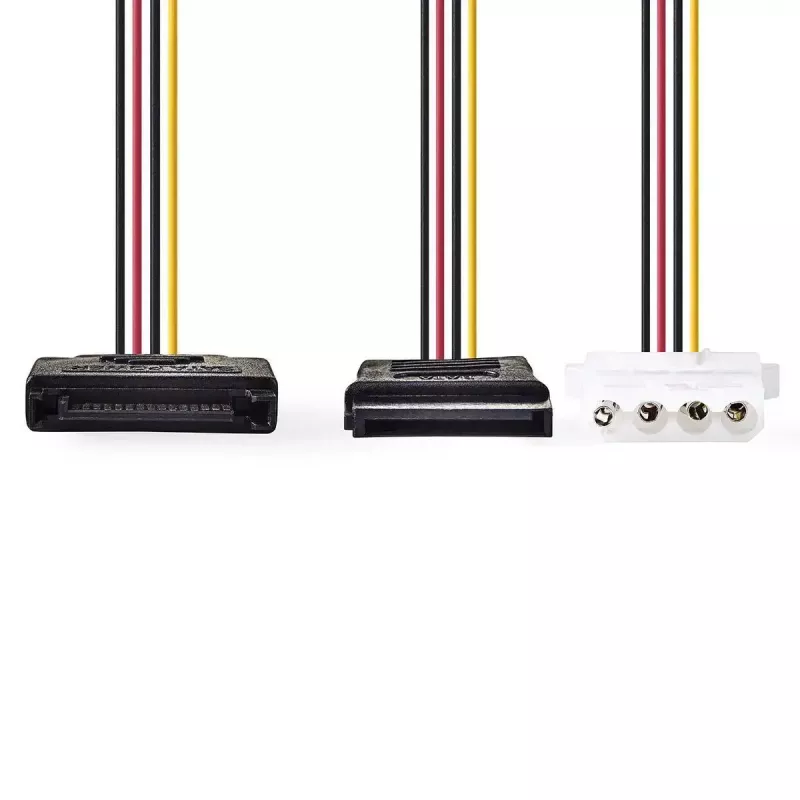 Nedis CCGP73555VA015 wewnętrzny kabel zasilający 0,15 m SATA 15-pin Molex