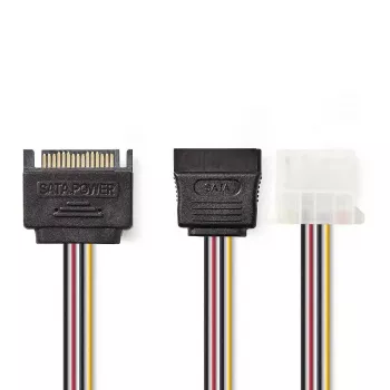 Nedis CCGP73555VA015 wewnętrzny kabel zasilający 0,15 m SATA 15-pin Molex