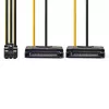Wewnętrzny kabel zasilający Nedis CCGP74205VA015 0,15 m 2 x SATA 15-pin PCI-E 6-pin