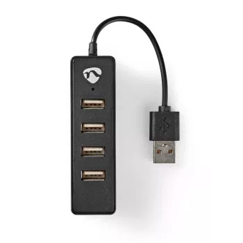 Koncentrator USB Nedis UHUBU2420BK USB 2.0 480 Mbit/s Czarny