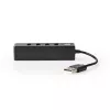 Koncentrator USB Nedis UHUBU2420BK USB 2.0 480 Mbit/s Czarny