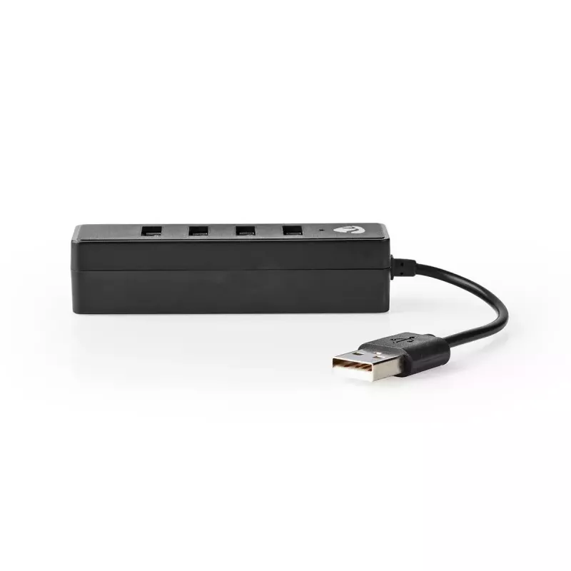 Koncentrator USB Nedis UHUBU2420BK USB 2.0 480 Mbit/s Czarny