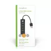 Koncentrator USB Nedis UHUBU2420BK USB 2.0 480 Mbit/s Czarny
