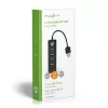 Koncentrator USB Nedis UHUBU2420BK USB 2.0 480 Mbit/s Czarny