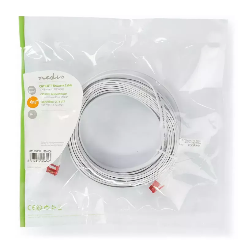 Nedis CCGP85216WT100 kabel sieciowy Biały 10 m Cat6 U/UTP
