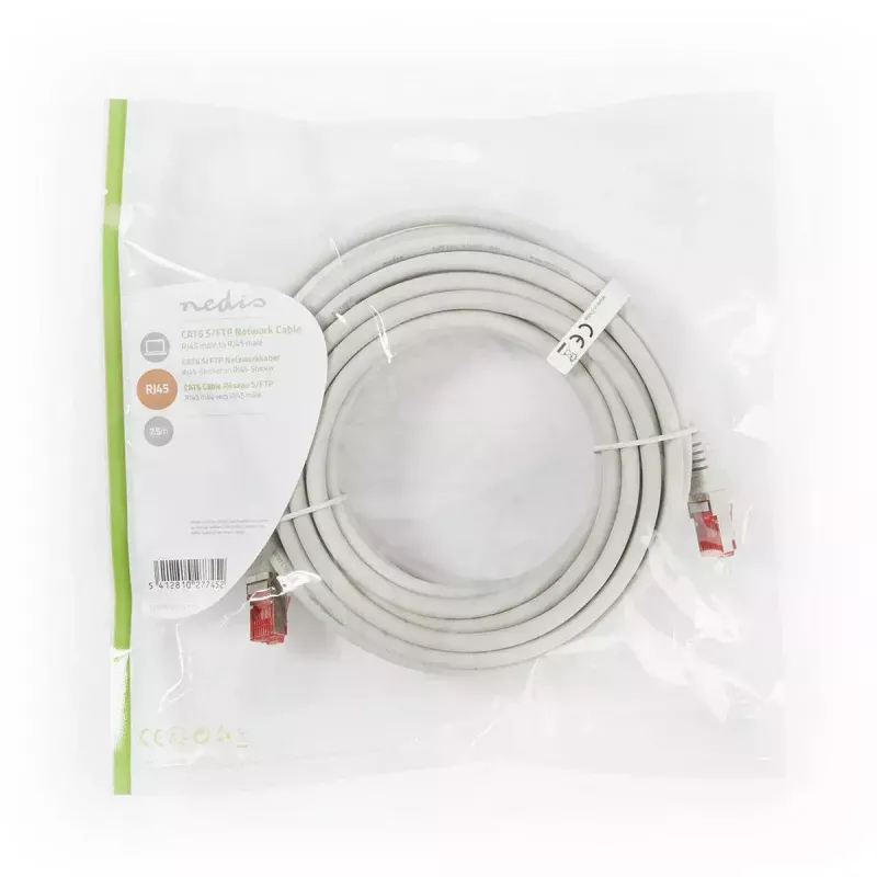 Kabel sieciowy Nedis CCGP85221GY75 7,5 m Cat6 SF/UTP