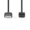Nedis Kabel USB 2.0 3 m USB A – Micro-USB B Czarny