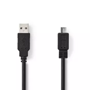 Nedis Kabel USB 2.0 3 m USB A – Micro-USB B Czarny