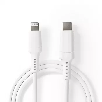 Kabel Lightning Nedis CCGW39650WT10 1 m biały USB C