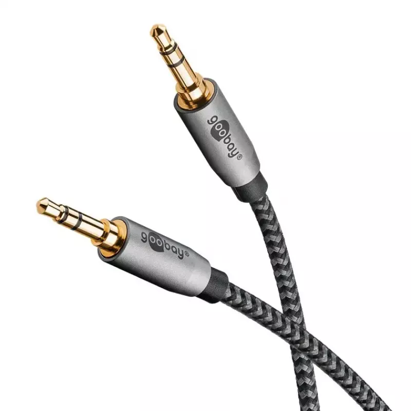 Kabel audio WENTRONIC Goobay 65275 — 3 m, 3,5 mm TRS męski–męski, pozłacane styki, ekranowany magnetycznie