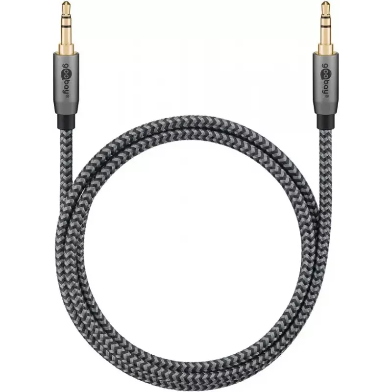 Kabel audio WENTRONIC Goobay 65275 — 3 m, 3,5 mm TRS męski–męski, pozłacane styki, ekranowany magnetycznie