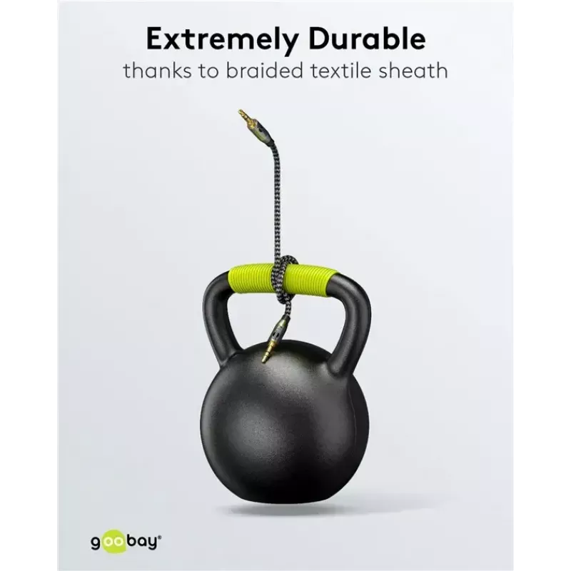 Kabel audio WENTRONIC Goobay 65275 — 3 m, 3,5 mm TRS męski–męski, pozłacane styki, ekranowany magnetycznie