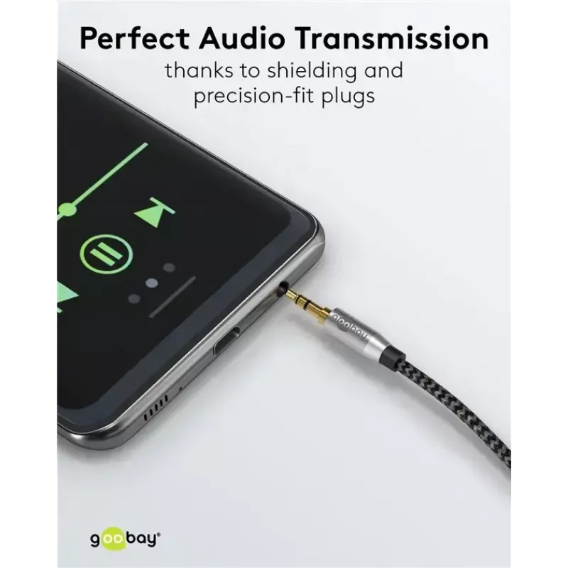 Kabel audio WENTRONIC Goobay 65275 — 3 m, 3,5 mm TRS męski–męski, pozłacane styki, ekranowany magnetycznie