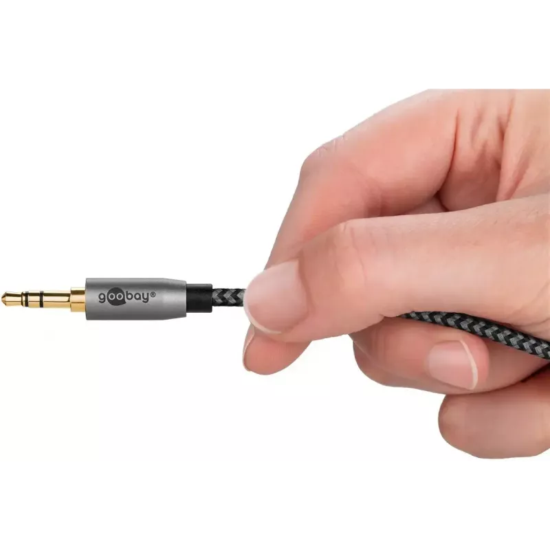 Kabel audio Goobay (WENTRONIC) 3.5mm TRS–3.5mm TRS, 0,5 m, miedź, pozłacane styki, ekranowany