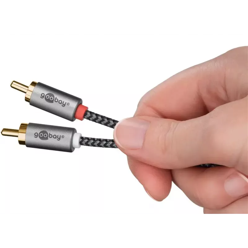 Kabel audio WENTRONIC Goobay 65289 — 3 m, wtyk męski 3.5 mm na 2×RCA męski, miedź, pozłacane styki