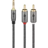 Kabel audio WENTRONIC Goobay 65289 — 3 m, wtyk męski 3.5 mm na 2×RCA męski, miedź, pozłacane styki