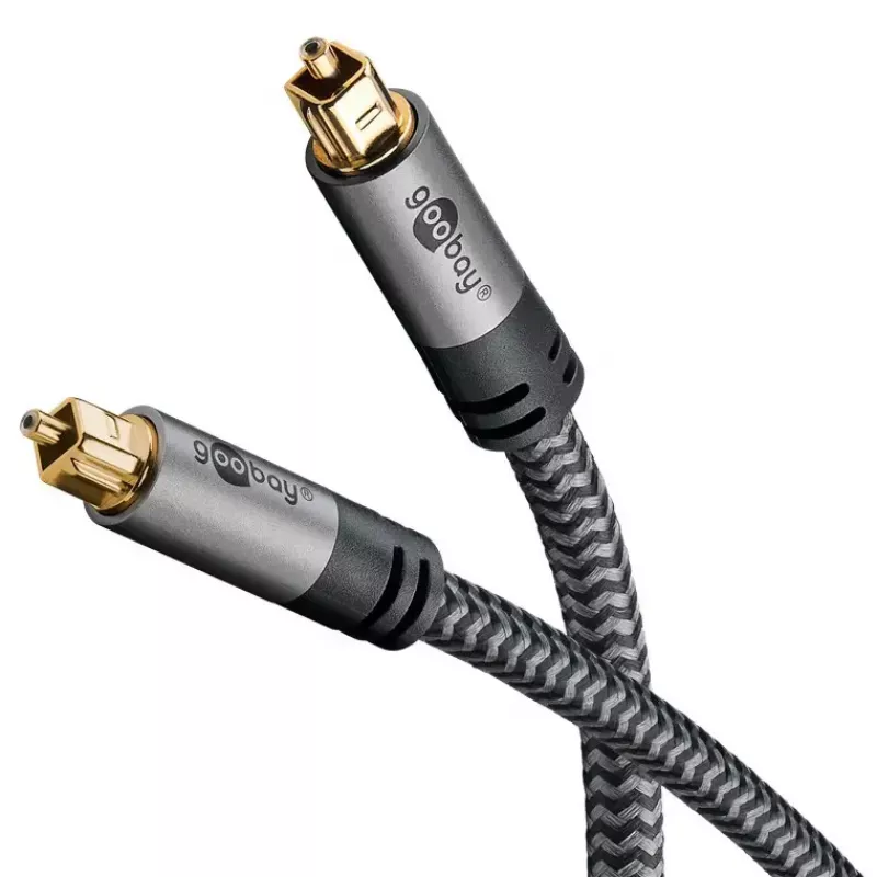 Kabel audio Goobay (WENTRONIC) 65306 — 3 m, TOSLINK męski-męski, miedź, pozłacane styki, czarny/srebrny