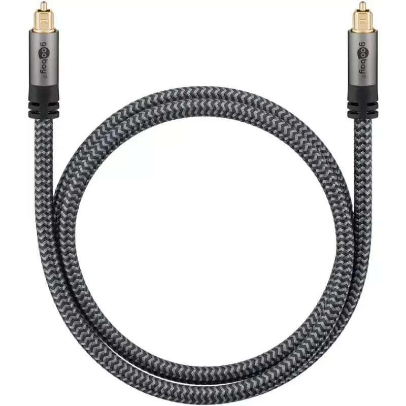 Kabel audio Goobay (WENTRONIC) 65306 — 3 m, TOSLINK męski-męski, miedź, pozłacane styki, czarny/srebrny